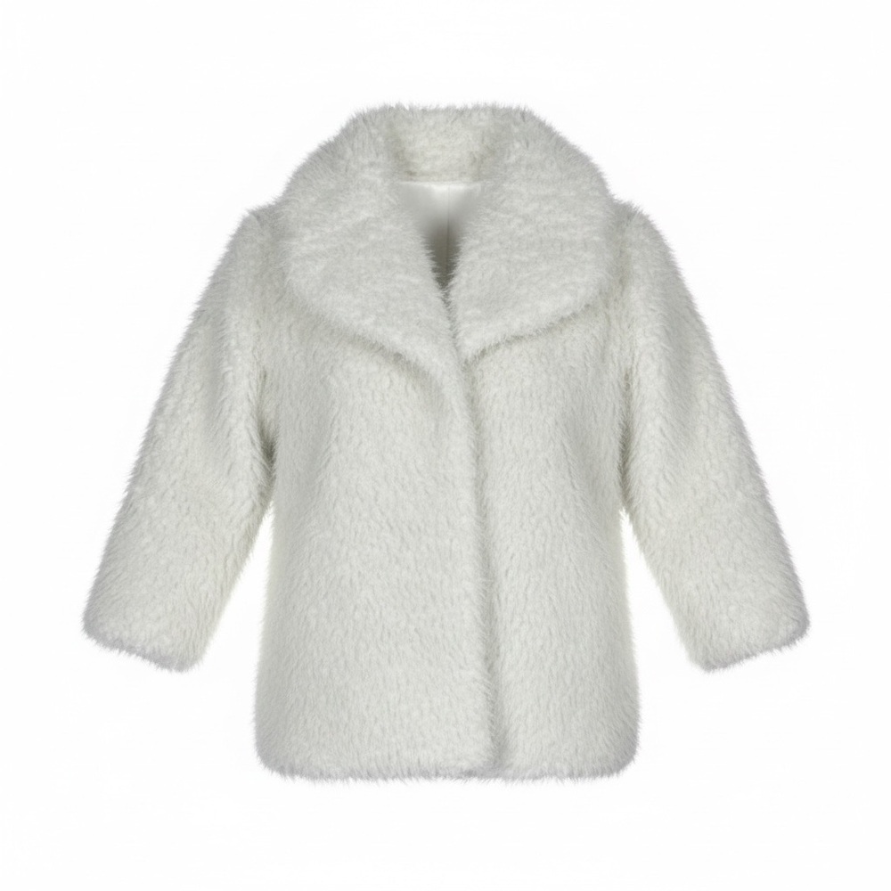 Shyanne Western Faux Fur Coat Ivory Size XL